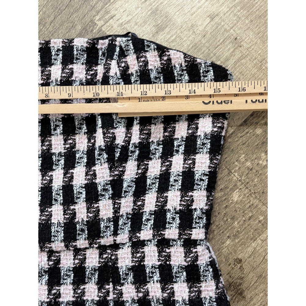 Anthropologie Hutch White Pink Gingham Tweed Strapless‎ Romper Jumpsuit  6 New - Picture 8 of 8